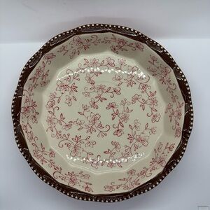 Temp-tations by Tara 9" Diameter Cranberry Floral Lace Round Bakeware Ovenware